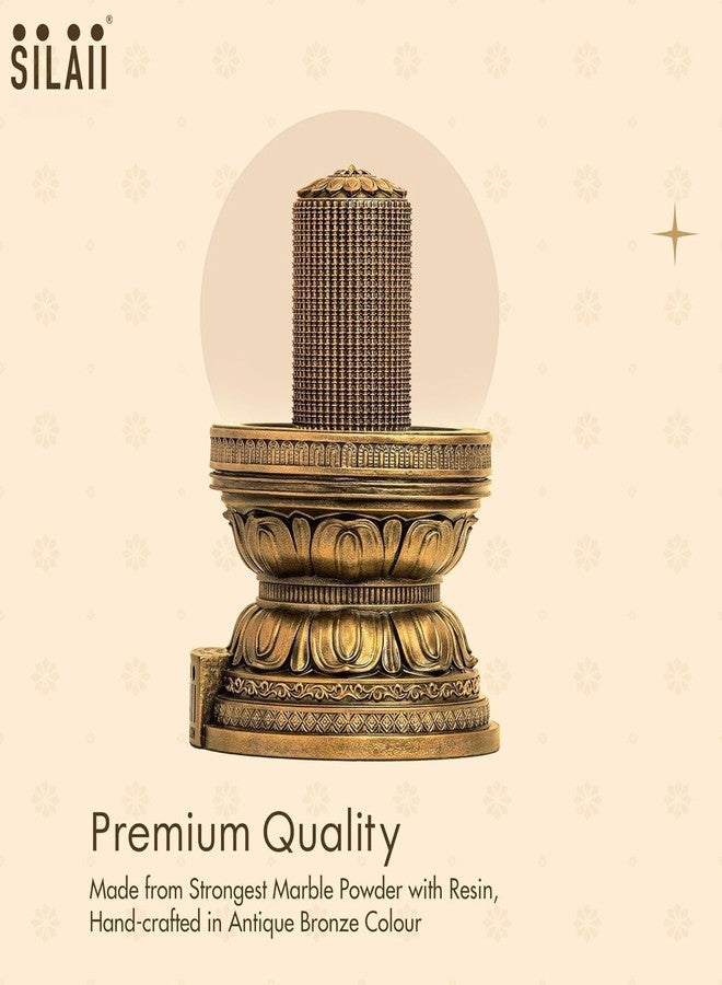 SILAIII 1008 Shiva Lingam Idol 6 Inch | Siva Lingam for Pooja | Shivling Sculpture for Home Temple & Spiritual Gift, Antique Bronze - Image 4